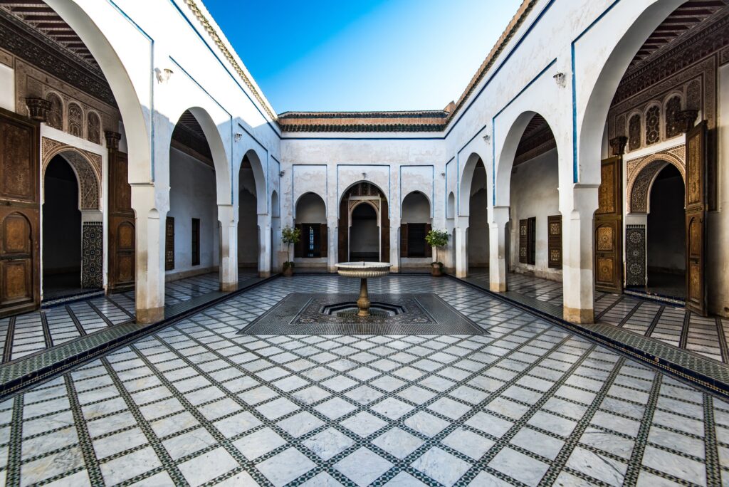 Beautiful courtyard in Bahia Palace,Morocco